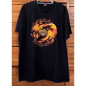 Vintage Harley-Davidson T-Shirt Black Eagle Wolf UK Graphics Multi Unisex XL